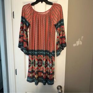 Win Win Pinwheel Sleeve Tunic Colorful Comfortable Beautiful Print Size SMALL
